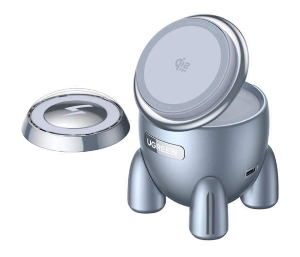 UGREEN Ładowarka indukcyjna 2w1 W713 MagFlowQi2 25W szara - 1416994 - zdjęcie